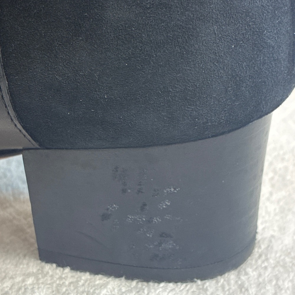 Jimmy Choo Houston 45 Black Suede Wrap Tie Ankle Boots Gold Hardware 38.5 - Picture 7 of 11